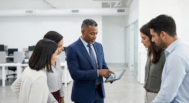company, team, collaboration, office, meeting, technology, tablet, diverse, professionals, leadership, presentation, data, teamwork, modern, communication, strategy, innovation, group, workplace, accompaniment, ai generated. Business development ops framework: the pipeline is a queue, not a funnel