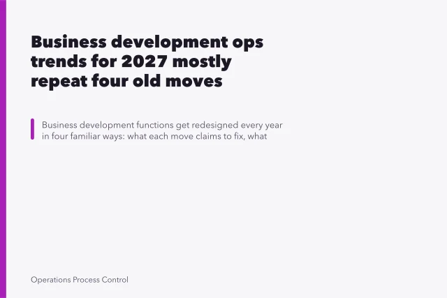 Business development ops trends for 2027 mostly repeat four old moves. Business development ops trends for 2027 mostly repeat four old moves