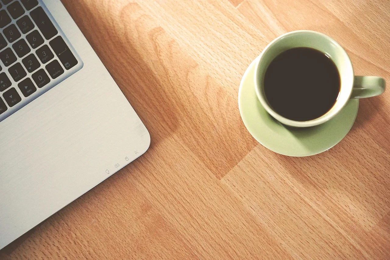 office, computer, office desk, portable, coffee, coffee cup, cup, workstation. Change management from five desks: one small change, five accounts