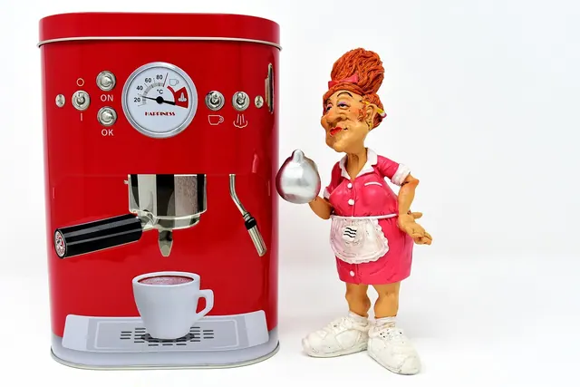 coffee, waitress, operation, coffee machine, control, figure, bistro, bar, restaurant, funny, decoration, fun, gastronomy, leak, waitress, waitress, waitress, coffee machine, coffe
